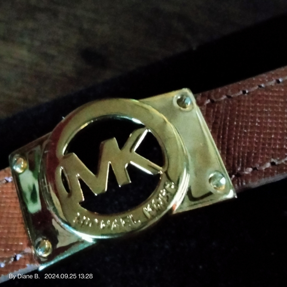 Michael Kors "MK"  Fulton Leather Bracelet